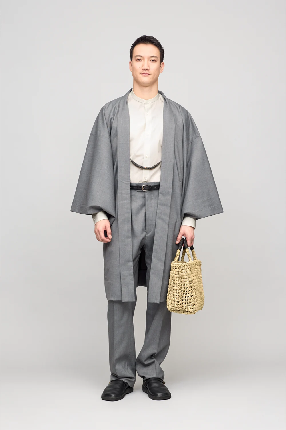 Y. & SONS × NEAT / Wool Poly stretch Twill / GRAY