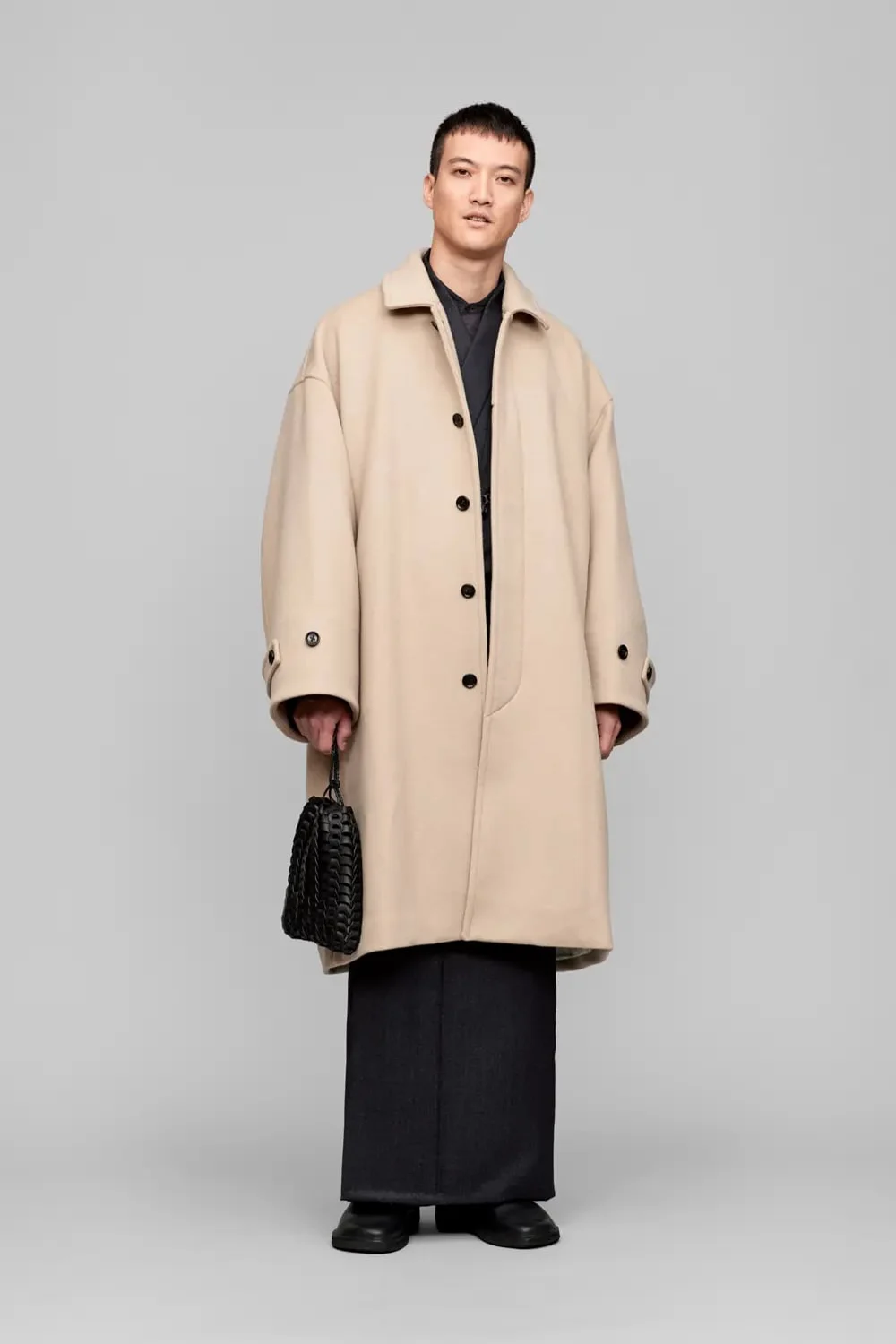 Y. & SONS × Graphpaper / Light Melton Oversized Coat / GREGE