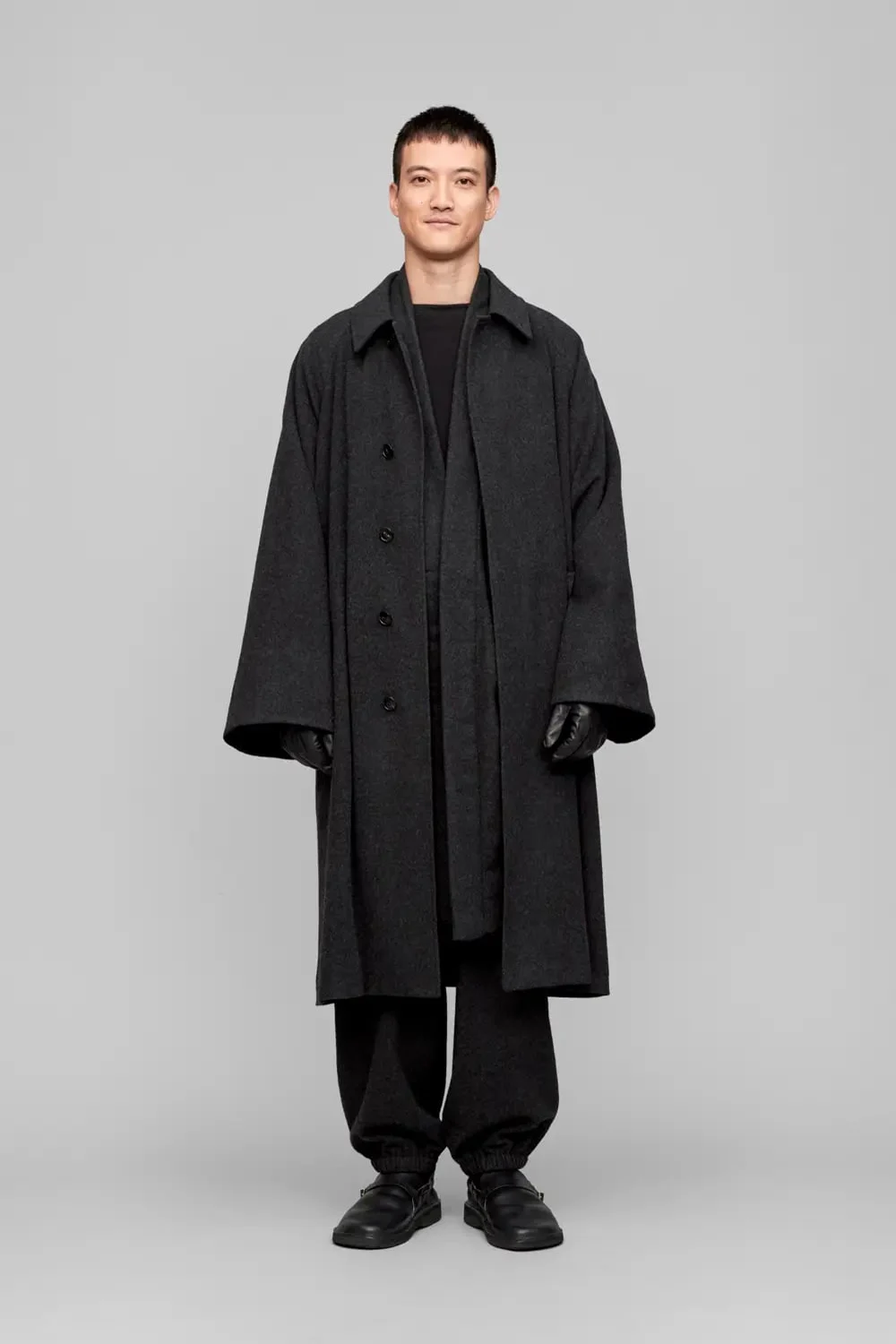Y. & SONS×COMOLI / カシミヤバルカラーコート / CHARCOAL